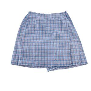 Liz‎ Claiborne Womens Blue & Red Plaid Skort Size 4 Cotton y2k
